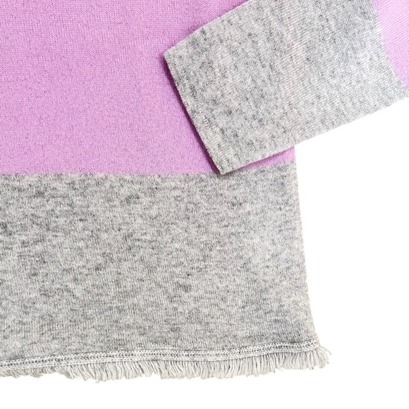 Lilly Pulitzer rica cashmere lilac Gray colorblock Crew Neck sweater medium - Picture 5 of 13